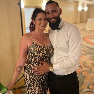 Cream and black Sleeveless Dress